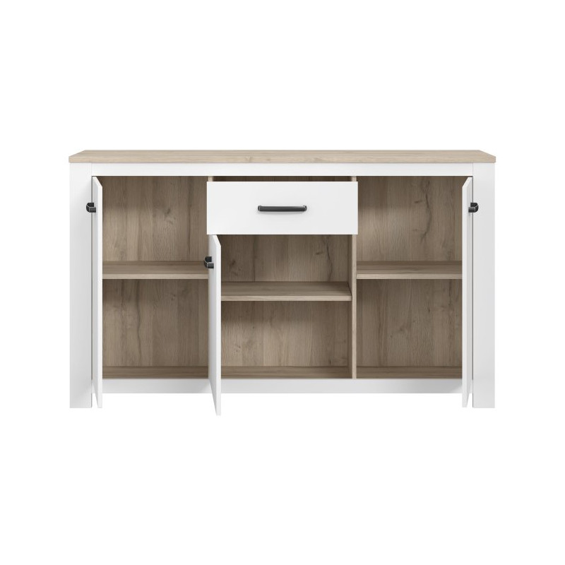 Komoda prowansalska Elara ERXK232 biały/dąb bianco