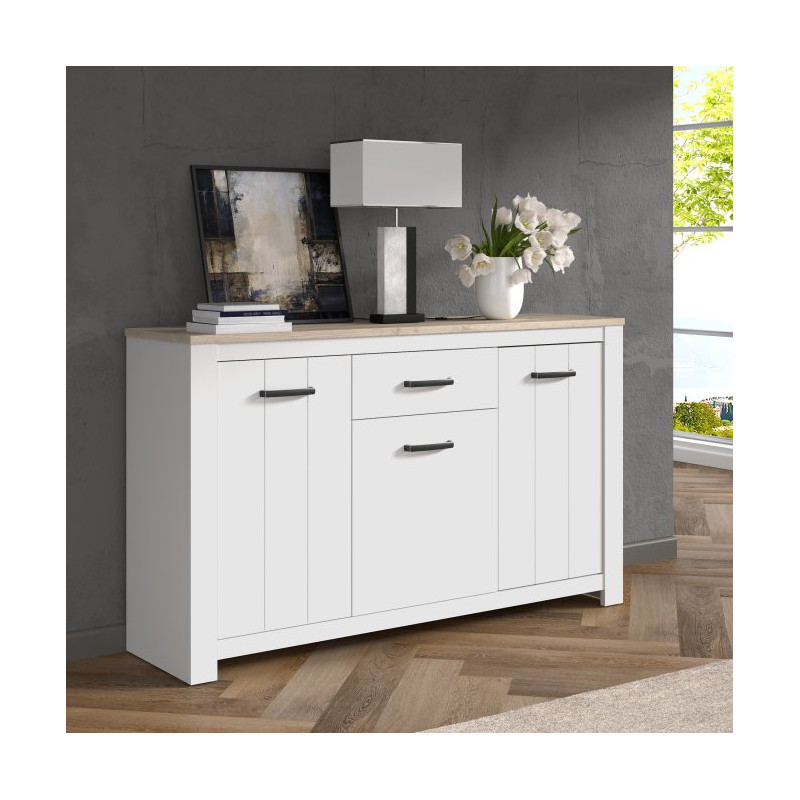 Komoda prowansalska Elara ERXK232 biały/dąb bianco