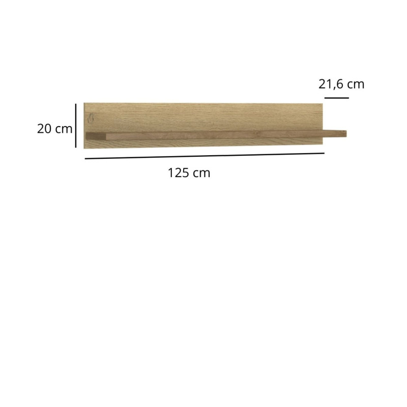 Półka wisząca 125cm Denzel Dąb Cremona/Dąb Lefkas Mebelbos