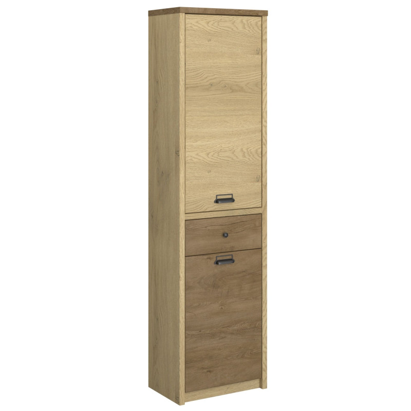 Regał dwudrzwiowy z szufladą Denzel Dąb Cremona/Dąb Lefkas Mebelbos