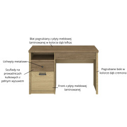 Biurko z szufladami Denzel Dąb Cremona/Dąb Lefkas Mebelbos