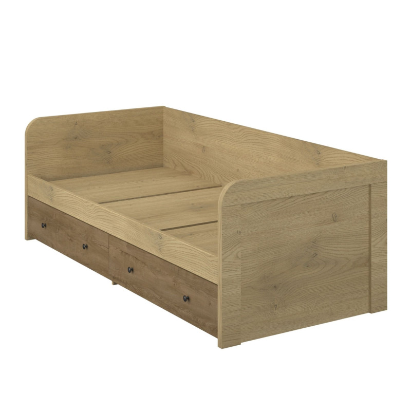 Łóżko z szufladami Denzel Dąb Cremona/Dąb Lefkas Mebelbos