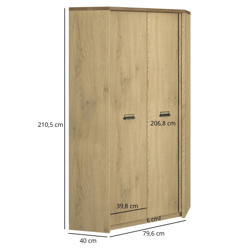 Szafa Narożna Denzel Dąb Cremona/Dąb Lefkas Mebelbos