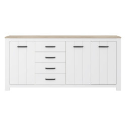 Duża komoda prowansalska Elara ERXK241 biały/dąb bianco