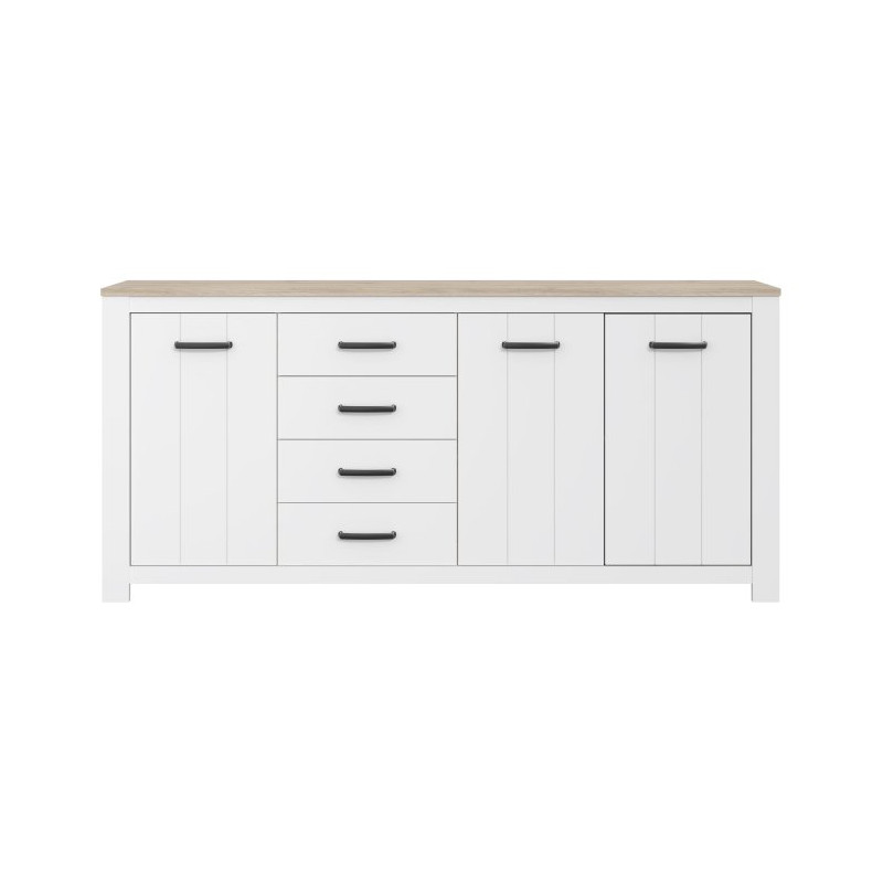 Duża komoda prowansalska Elara ERXK241 biały/dąb bianco