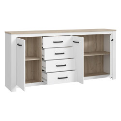 Duża komoda prowansalska Elara ERXK241 biały/dąb bianco