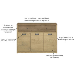 Komoda 3D2S Denzel Dąb Cremona/Dąb Lefkas Mebelbos