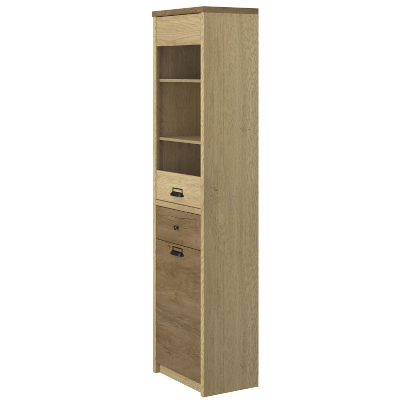 Witryna z szufladą Denzel Dąb Cremona/Dąb Lefkas Mebelbos