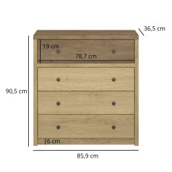 Komoda z szufladami Denzel Dąb Cremona/Dąb Lefkas Mebelbos