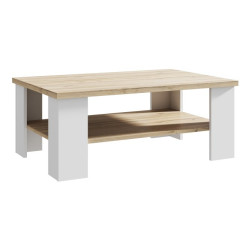 Stolik kawowy prostokątny 110x70 Elara ERXT501 biały/dąb bianco