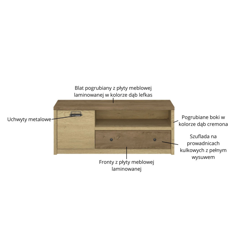 Szafka RTV Denzel Dąb Cremona/Dąb Lefkas Mebelbos