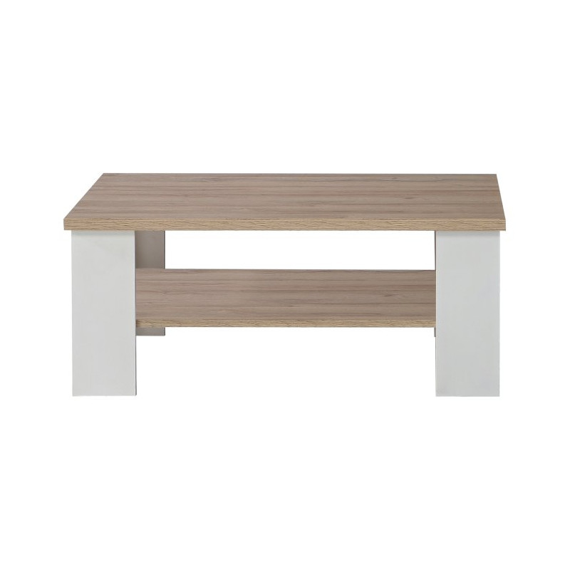 Stolik kawowy prostokątny 110x70 Elara ERXT501 biały/dąb bianco