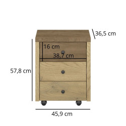 Kontener na kółkach Denzel Dąb Cremona/Dąb Lefkas Mebelbos