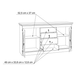 Komoda dwudrzwiowa Encanto ENCK232 sosna biała