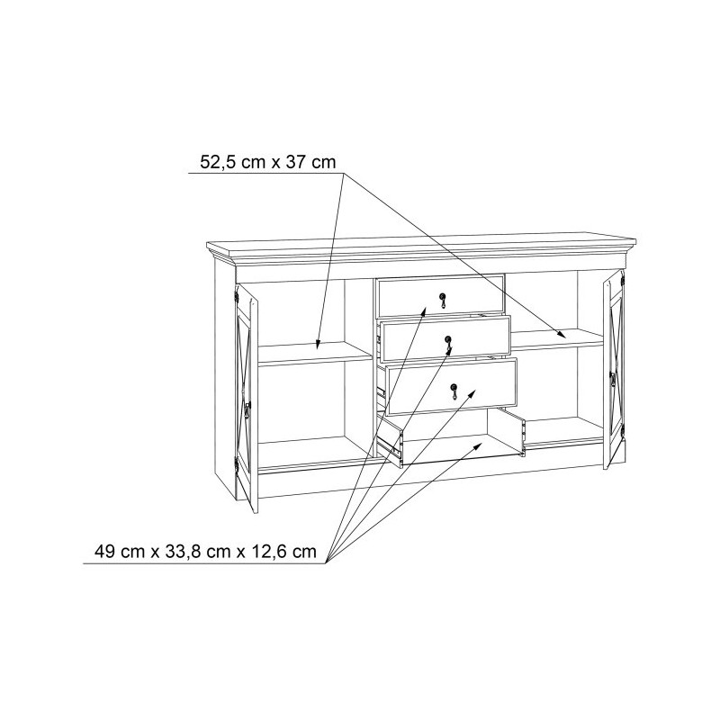 Komoda dwudrzwiowa Encanto ENCK232 sosna biała