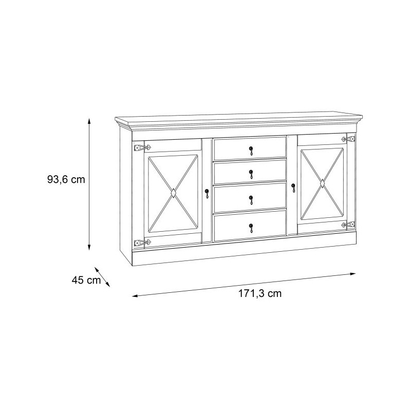 Komoda dwudrzwiowa Encanto ENCK232 sosna biała
