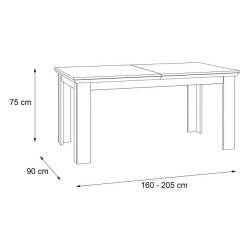 Stół rozkładany 160x90 cm Encanto EPLT401 sosna biała