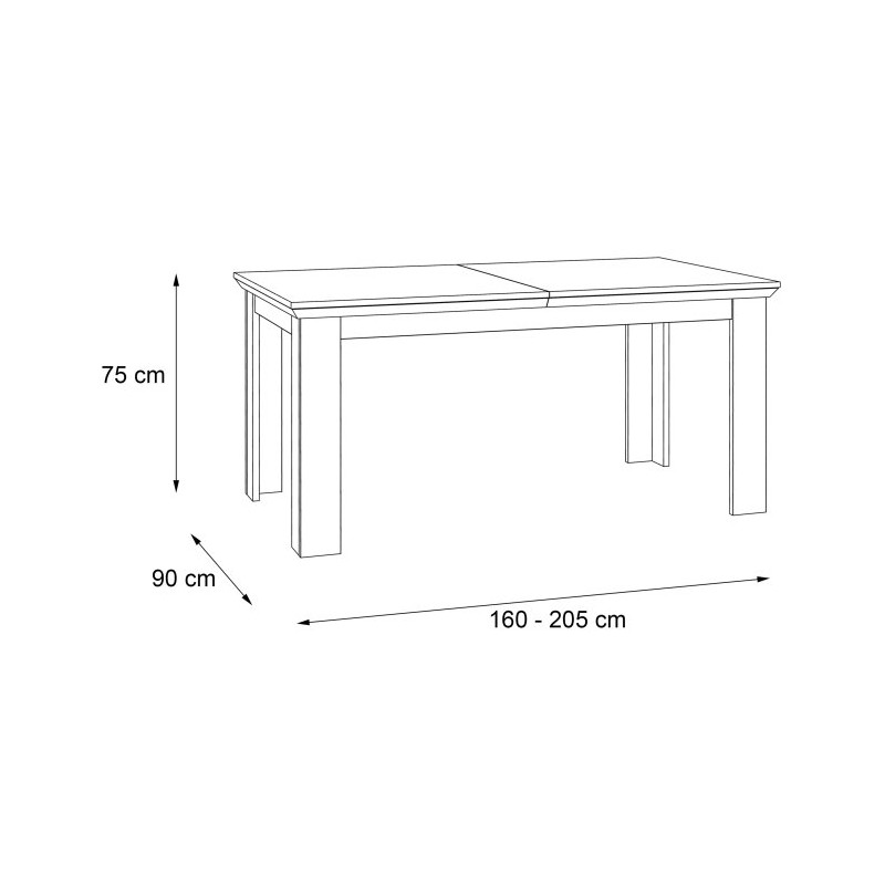 Stół rozkładany 160x90 cm Encanto EPLT401 sosna biała