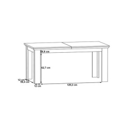 Stół rozkładany 160x90 cm Encanto EPLT401 sosna biała