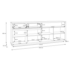 Komoda z oświetleniem Ficar FCRK242LB dąb riva/sosna imbiah