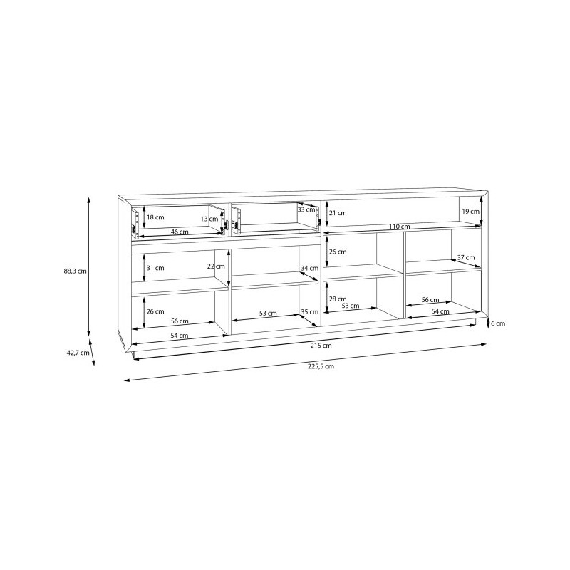 Komoda z oświetleniem Ficar FCRK242LB dąb riva/sosna imbiah