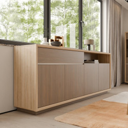 Komoda z oświetleniem Ficar FCRK242LB dąb riva/sosna imbiah