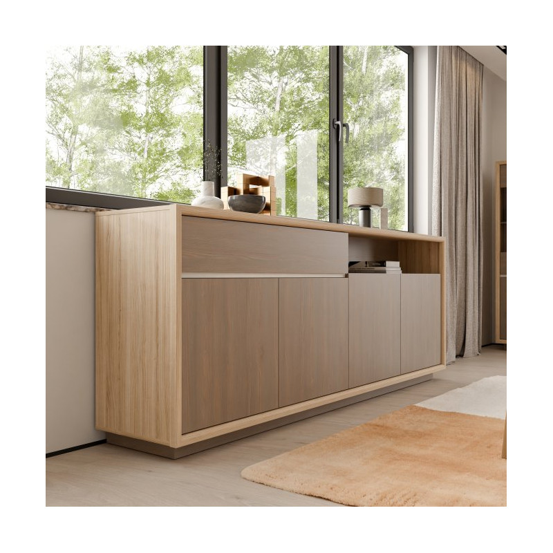 Komoda z oświetleniem Ficar FCRK242LB dąb riva/sosna imbiah