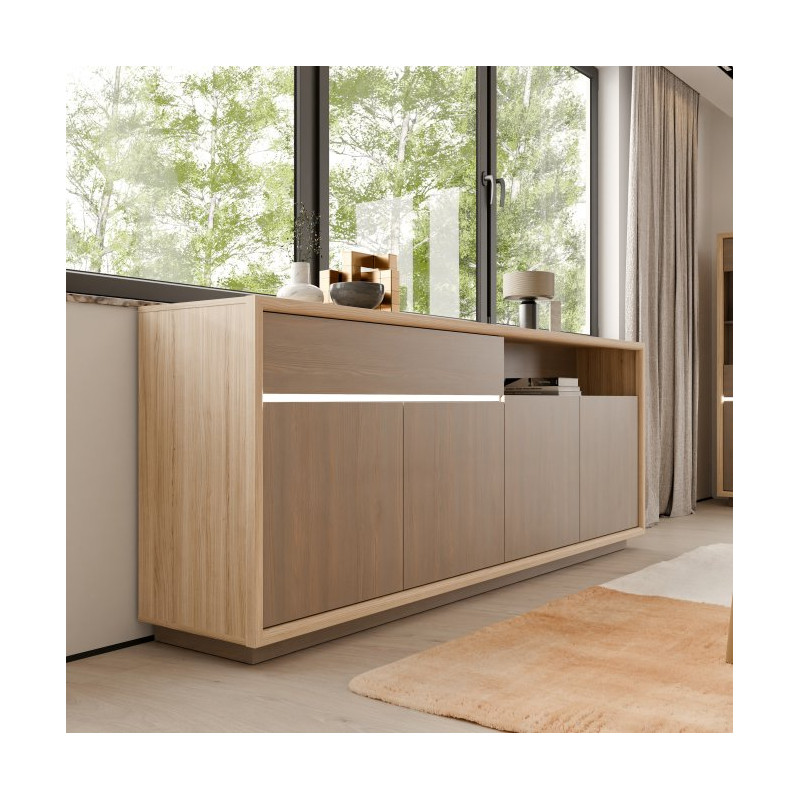 Komoda z oświetleniem Ficar FCRK242LB dąb riva/sosna imbiah