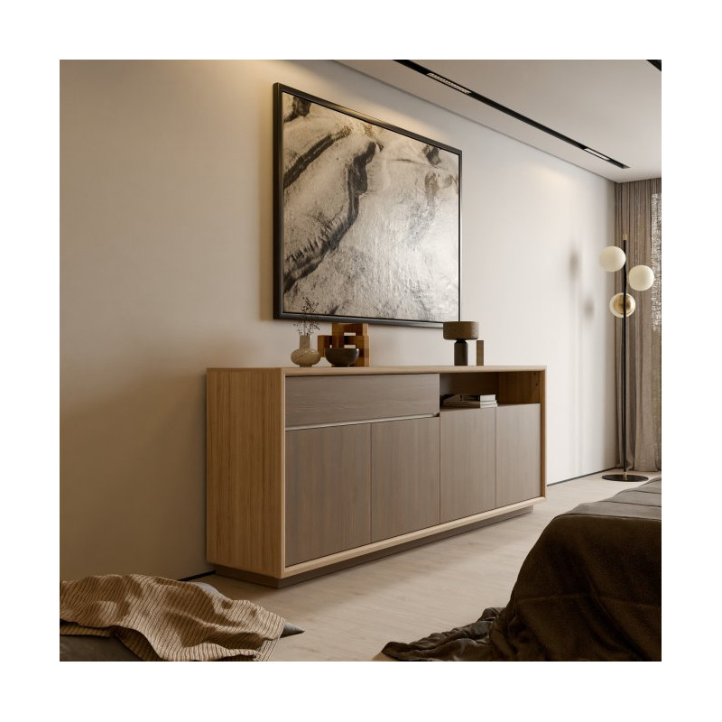 Komoda z oświetleniem Ficar FCRK242LB dąb riva/sosna imbiah