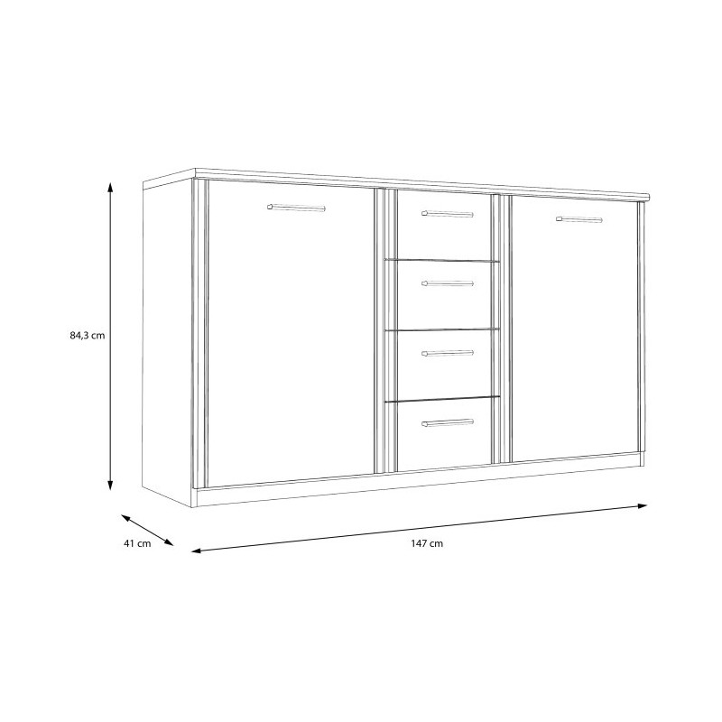 Komoda klasyczna Gloria GLRK26 dąb sonoma