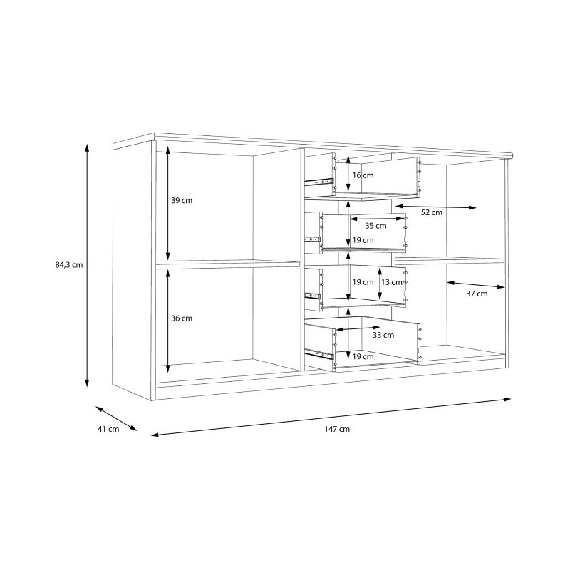 Komoda klasyczna Gloria GLRK26 dąb sonoma
