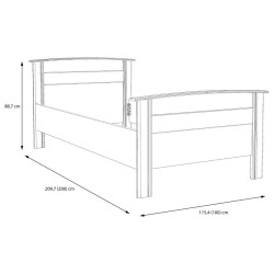Łóżko jednoosobowe 100x200 cm Gloria GLRL10 dąb sonoma