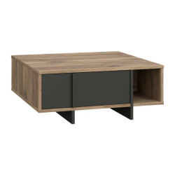 Stolik kawowy z szufladami 100x100 Jokkaz CFTT5114 dąb flagstaff/czarny