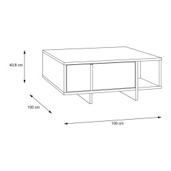 Stolik kawowy z szufladami 100x100 Jokkaz CFTT5114 dąb flagstaff/czarny