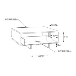 Stolik kawowy z szufladami 100x100 Jokkaz CFTT5114 dąb flagstaff/czarny