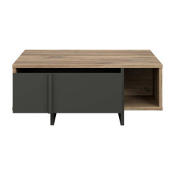 Stolik kawowy z szufladami 100x100 Jokkaz CFTT5114 dąb flagstaff/czarny