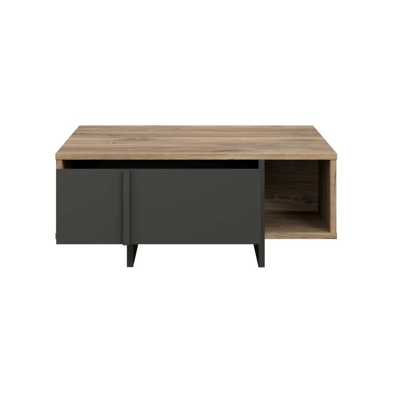 Stolik kawowy z szufladami 100x100 Jokkaz CFTT5114 dąb flagstaff/czarny