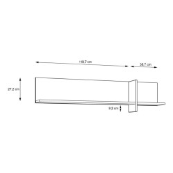 Półka wisząca 160 cm Jokkaz dąb flagstaff/czarny | Domowanie