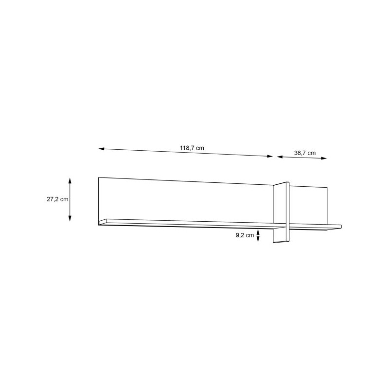 Półka wisząca 160 cm Jokkaz dąb flagstaff/czarny | Domowanie