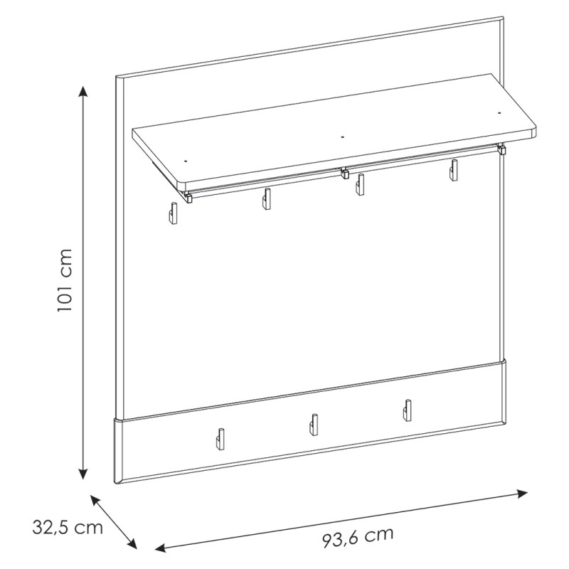 Panel ubraniowy Cortina CNAG04 Dąb Grandson Meble Wójcik