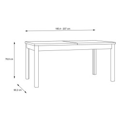 Stół rozkładany 160x90 cm Jokkaz TBLT7029 dąb flagstaff/czarny