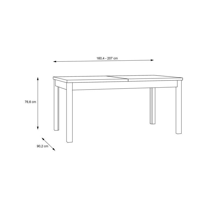 Stół rozkładany 160x90 cm Jokkaz TBLT7029 dąb flagstaff/czarny