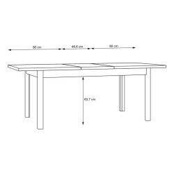 Stół rozkładany 160x90 cm Jokkaz TBLT7029 dąb flagstaff/czarny