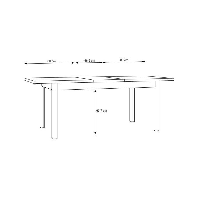Stół rozkładany 160x90 cm Jokkaz TBLT7029 dąb flagstaff/czarny