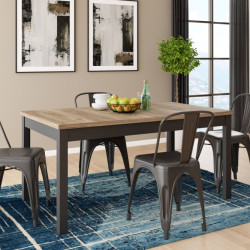 Stół rozkładany 160x90 cm Jokkaz TBLT7029 dąb flagstaff/czarny