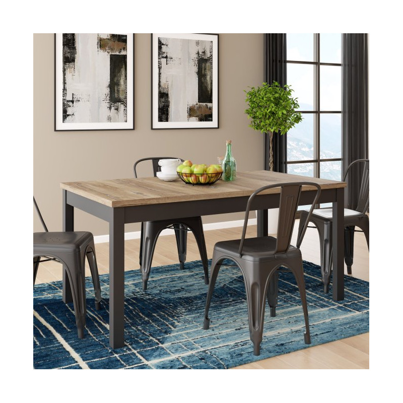 Stół rozkładany 160x90 cm Jokkaz TBLT7029 dąb flagstaff/czarny