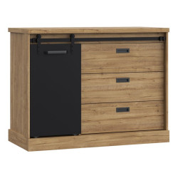 Komoda z szufladami Kaszmiro KZMK221L dąb waterford/czarny