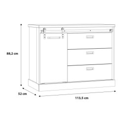 Komoda z szufladami Kaszmiro KZMK221L dąb waterford/czarny