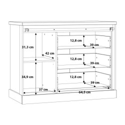 Komoda z szufladami Kaszmiro KZMK221L dąb waterford/czarny