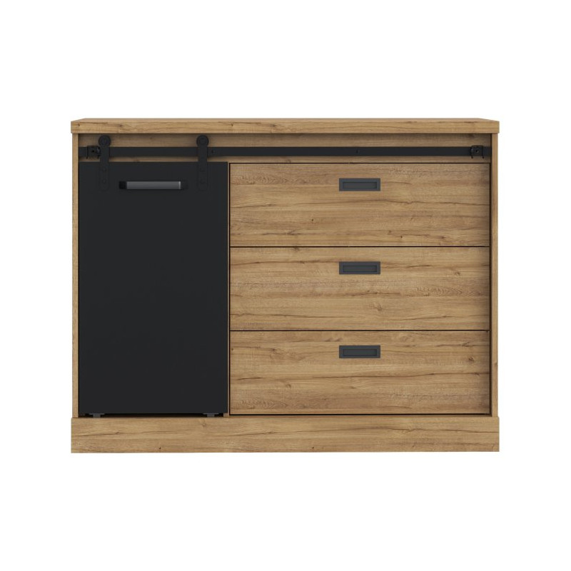 Komoda z szufladami Kaszmiro KZMK221L dąb waterford/czarny